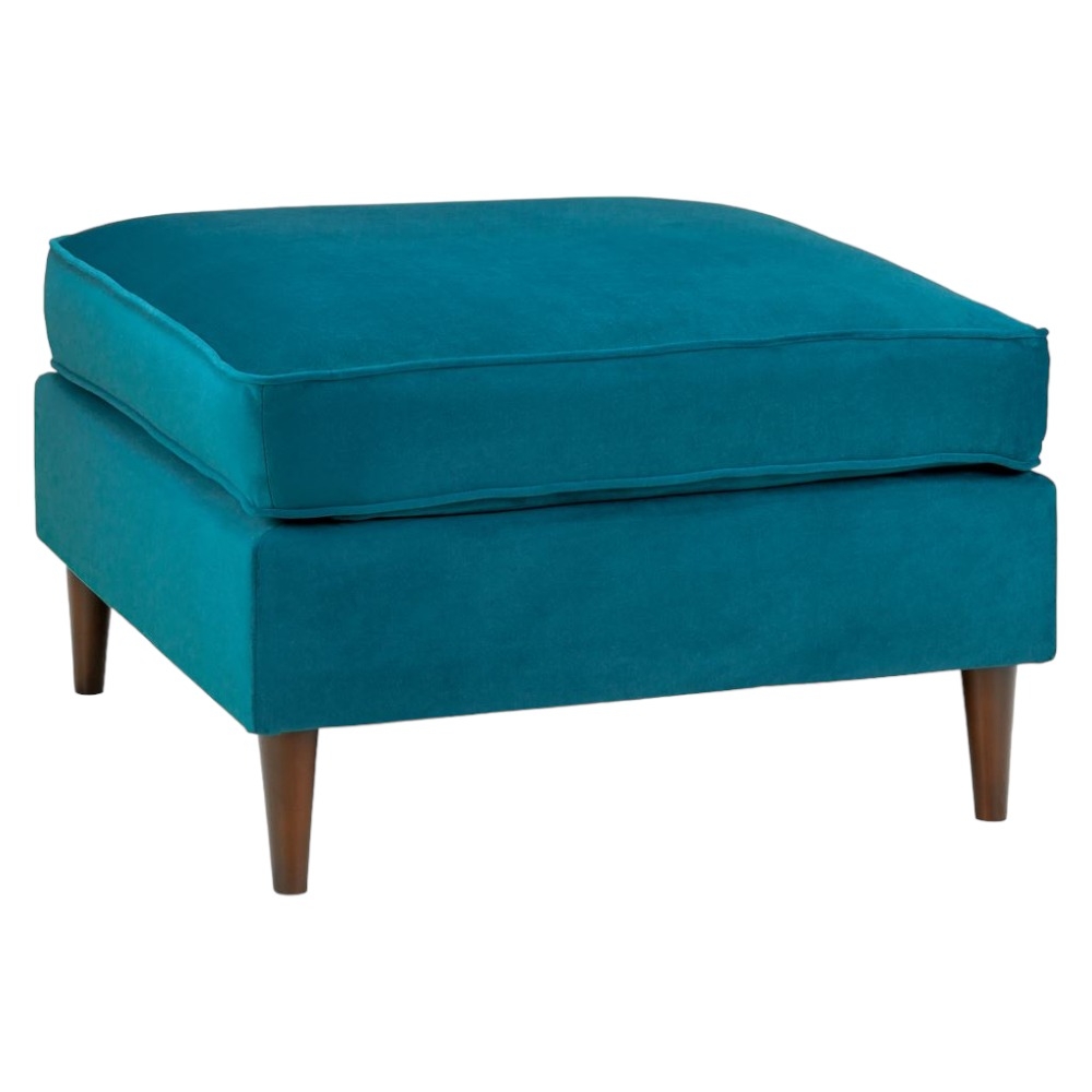 Harper Plush Teal Tufted Footstool