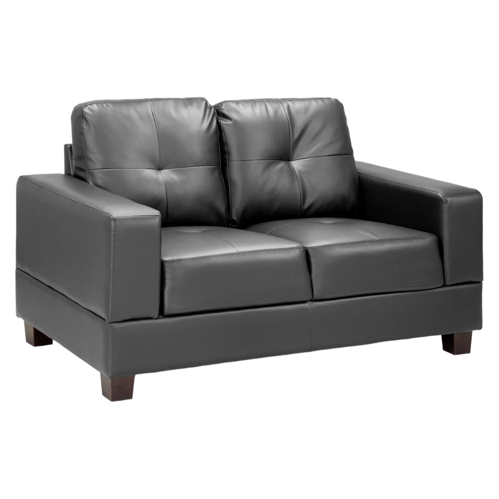 Jerry Black Tufted 2 Seater Sofa