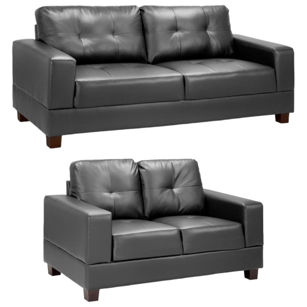 Jerry Black Tufted 32 Seater Sofa