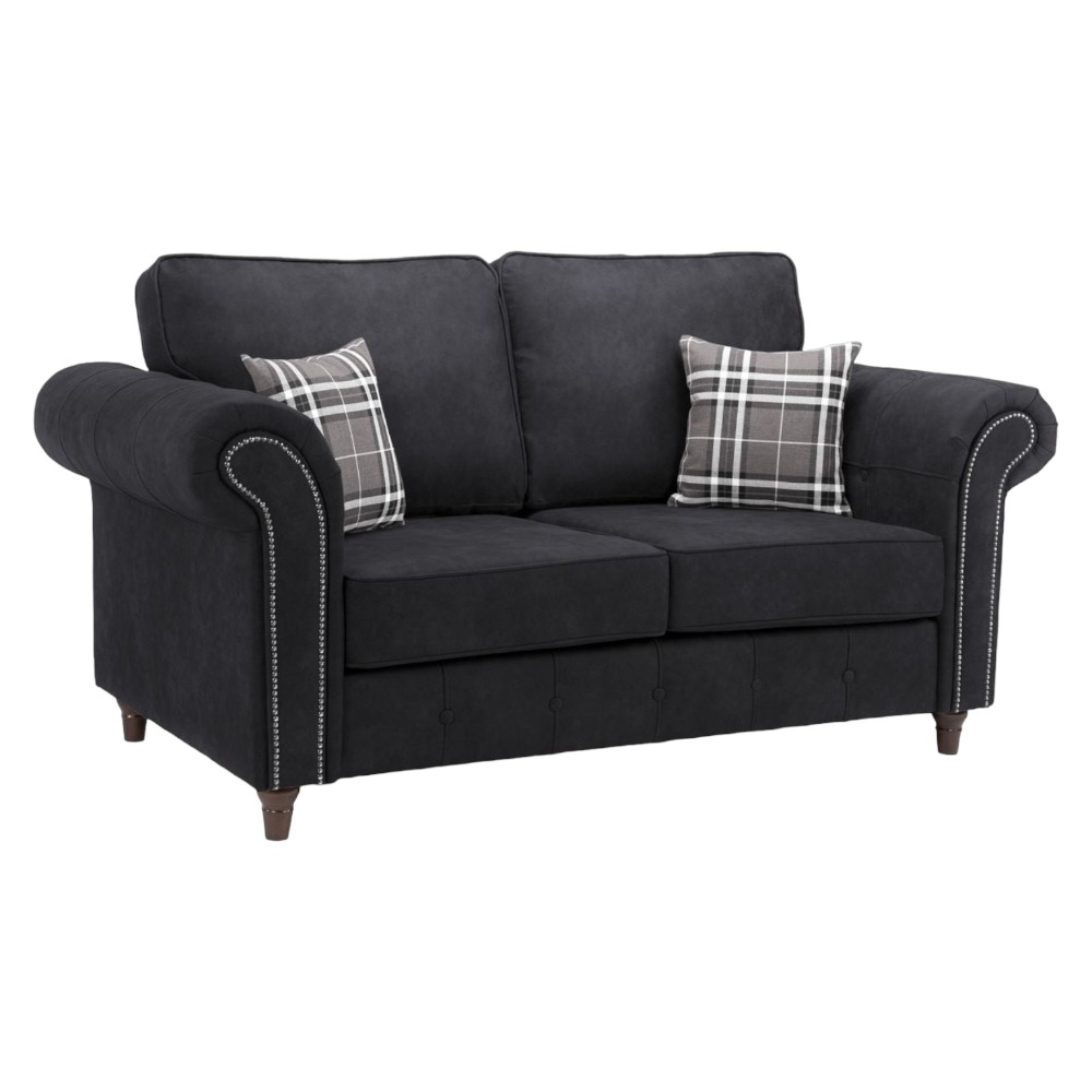 Oakland Charcoal Tufted 2 Seater Sofa