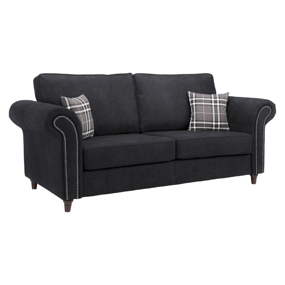 Oakland Charcoal Tufted 3 Seater Sofa