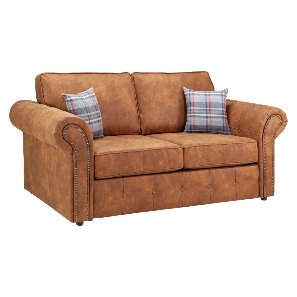 Oakland Tan Tufted 2 Seater Sofabed