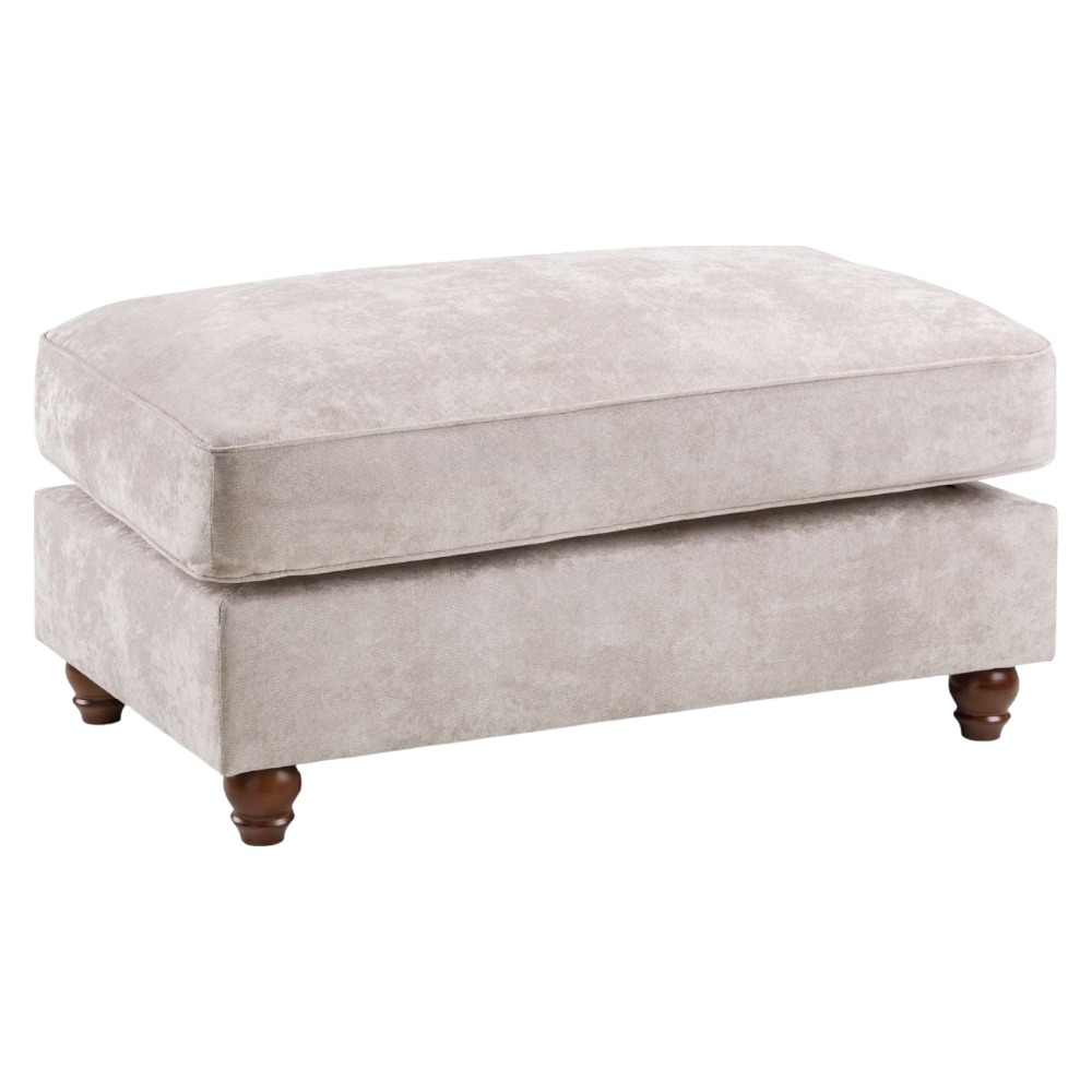Roma Chesterfield Beige Tufted Footstool