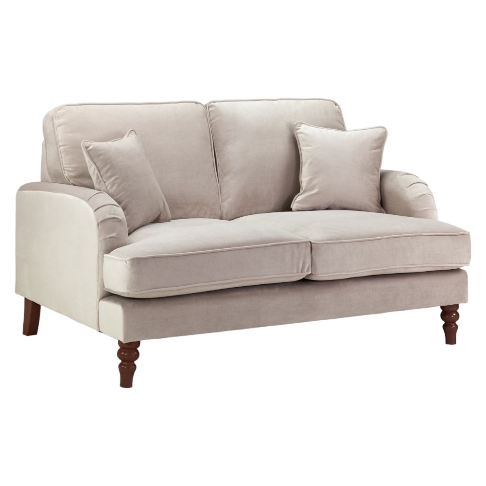 Rupert Beige Tufted 2 Seater Sofa