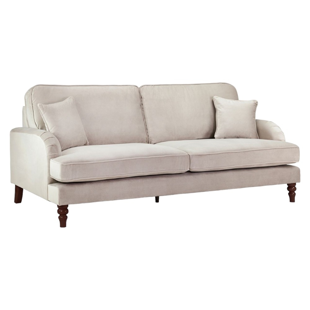 Rupert Beige Tufted 4 Seater Sofa