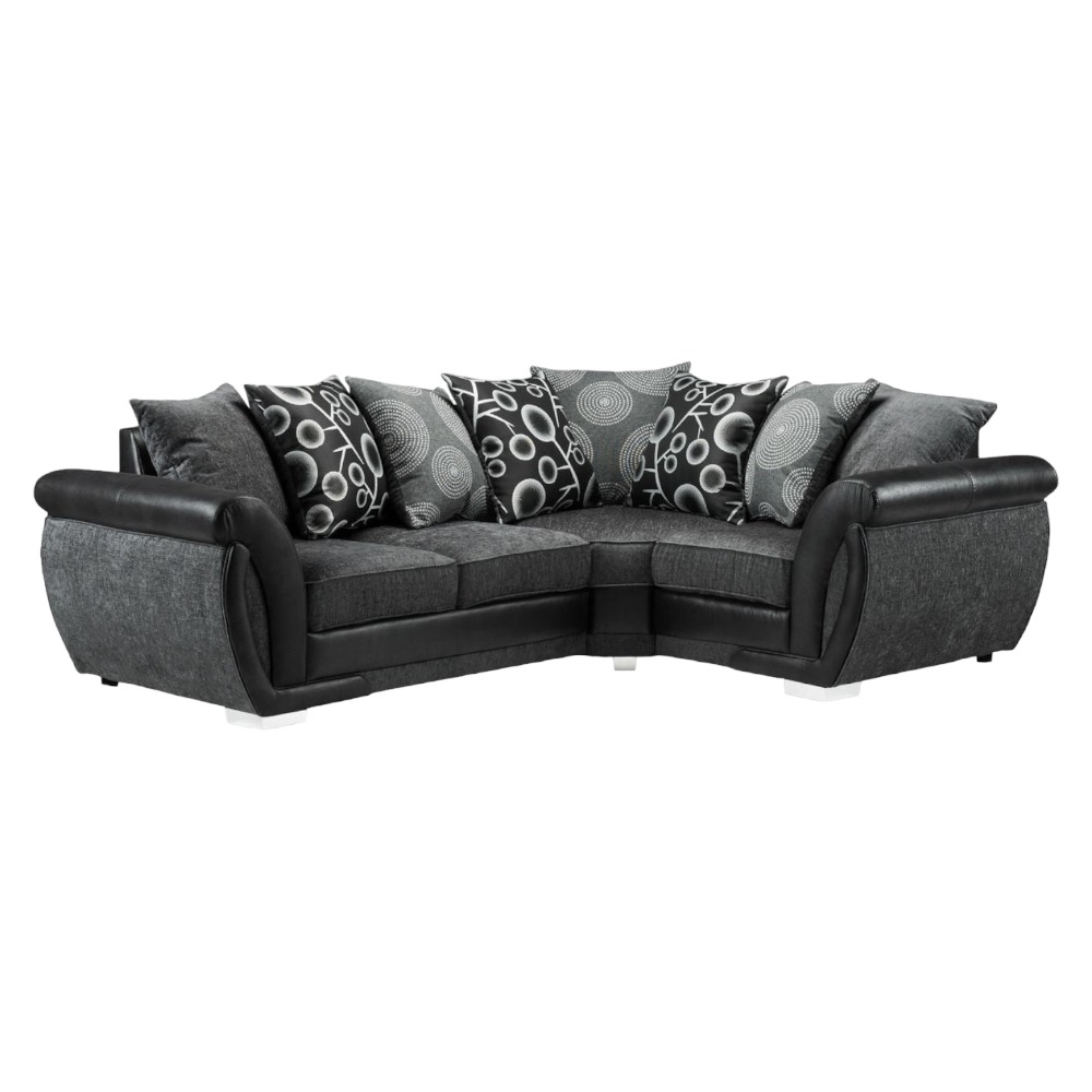 Shannon Black And Grey Tufted Right Hand Facing Corner Sofa