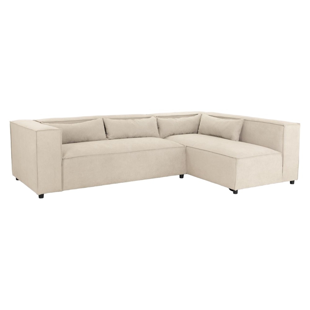 Becca Beige Tufted Universal Corner Sofa