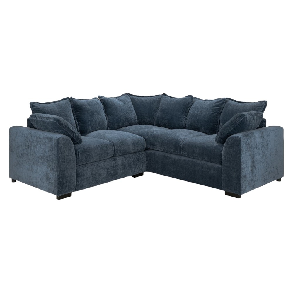 Colbee Blue Tufted Large Corner Sofa