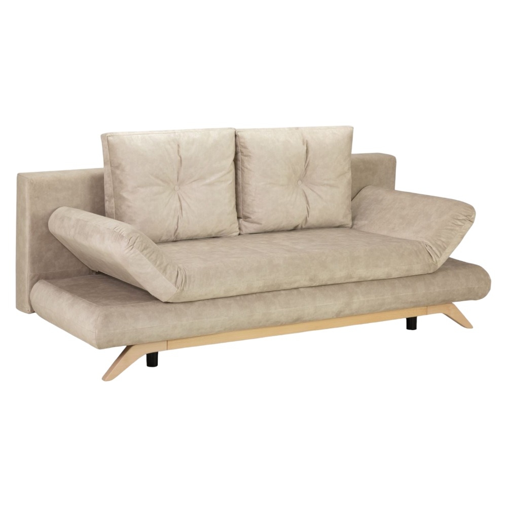 Athell Mocha Tufted 3 Seater Sofabed