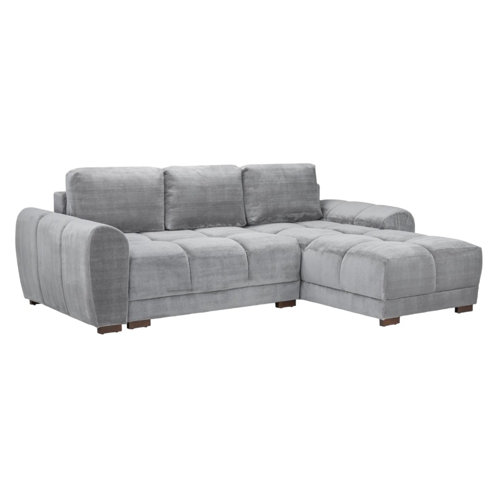Azzuro Grey Tufted Universal Corner Sofabed