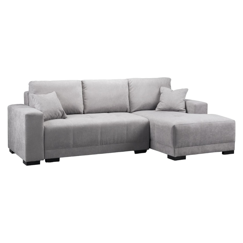 Cimiano Grey Tufted Right Hand Facing Corner Sofabed