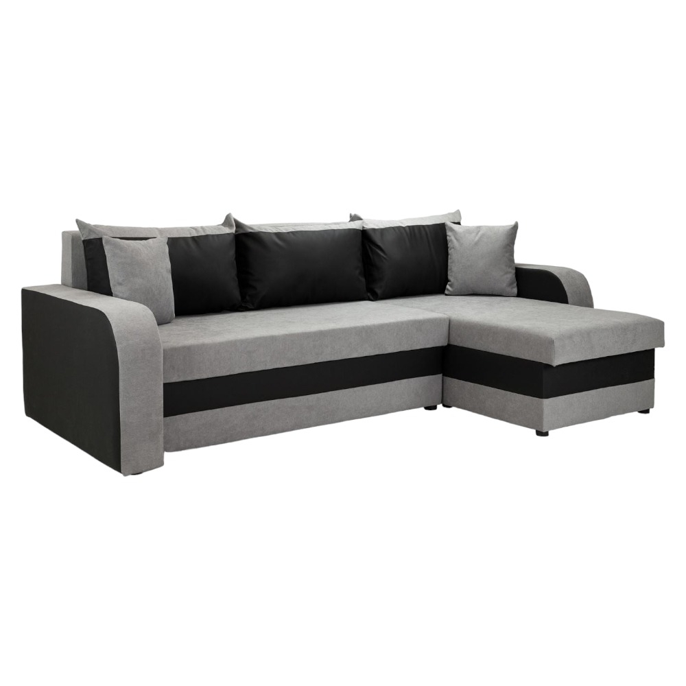 Kris Black And Grey Tufted Universal Corner Sofabed