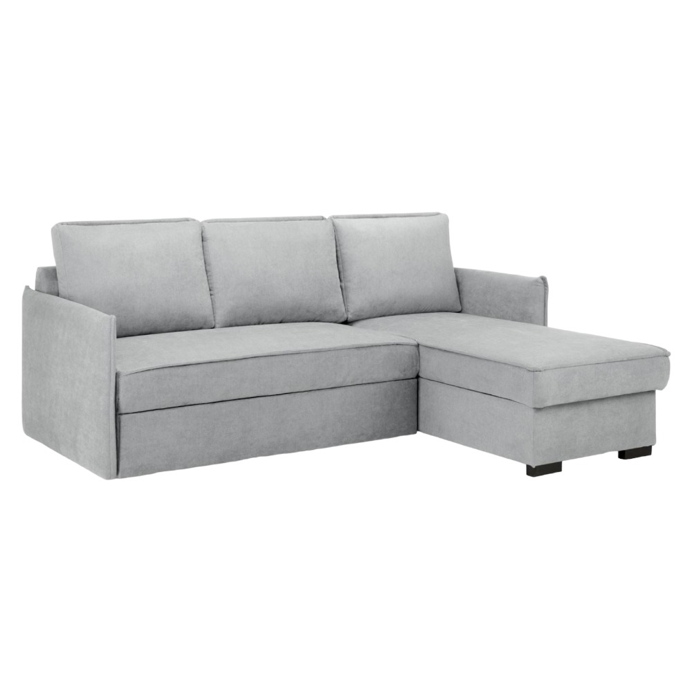 Miel Plush Grey Tufted Universal Corner Sofabed