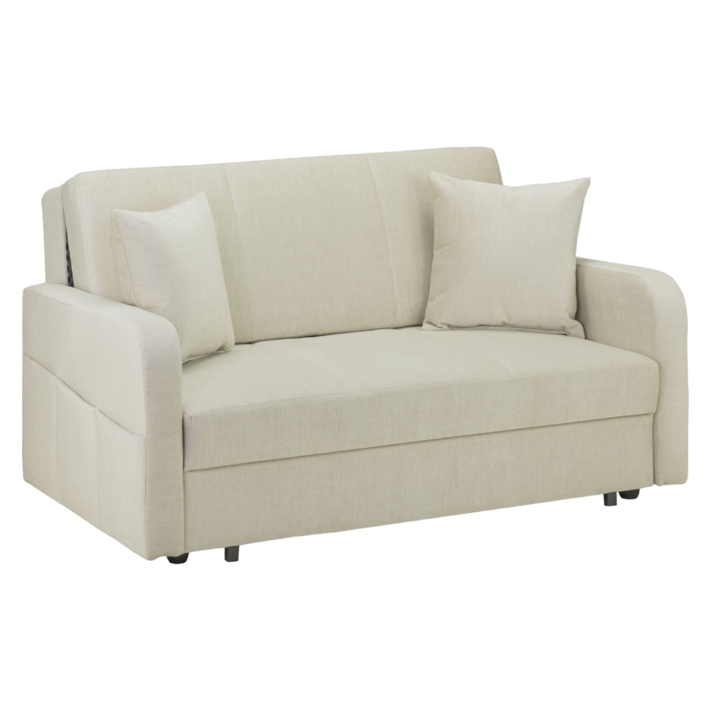 Penelope Beige Tufted 2 Seater Sofabed