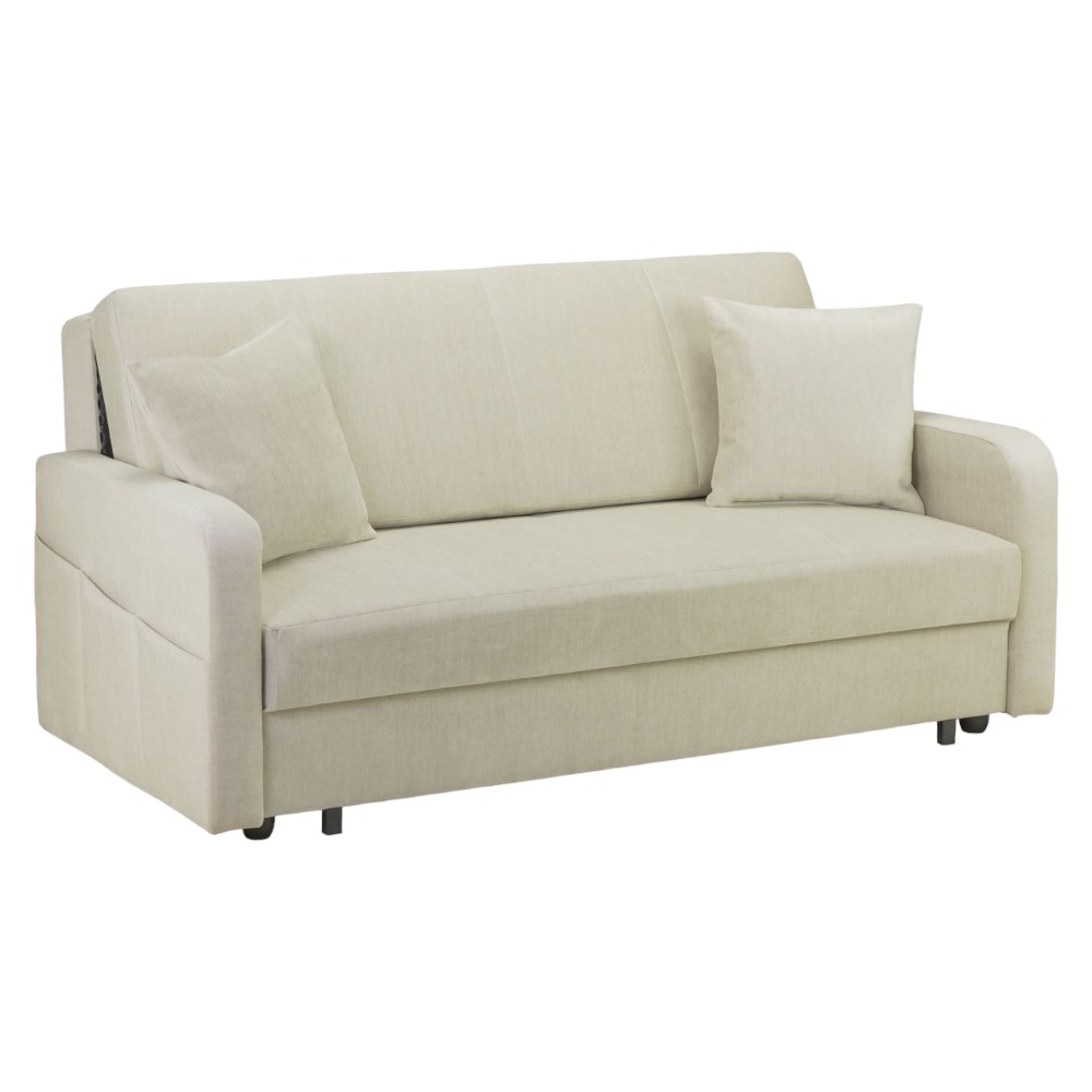 Penelope Beige Tufted 3 Seater Sofabed