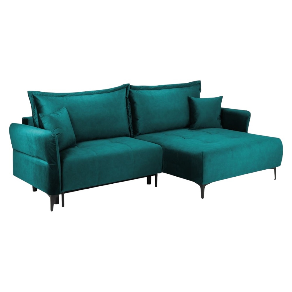 Santa Maria Teal Tufted Universal Corner Sofabed