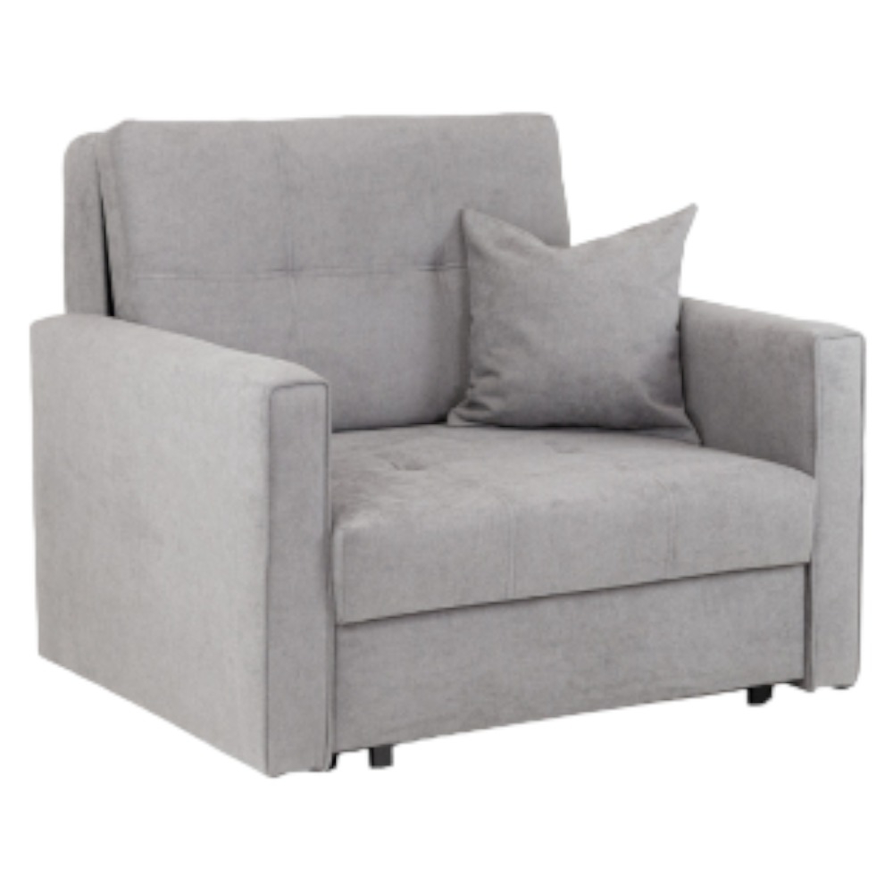 Viva Grey Tufted Armchair With Storage