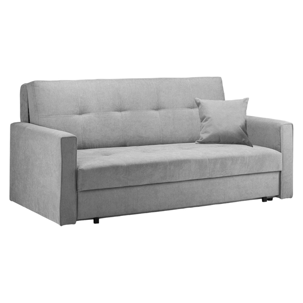 Viva Plush Grey Tufted 3 Seater Sofabed