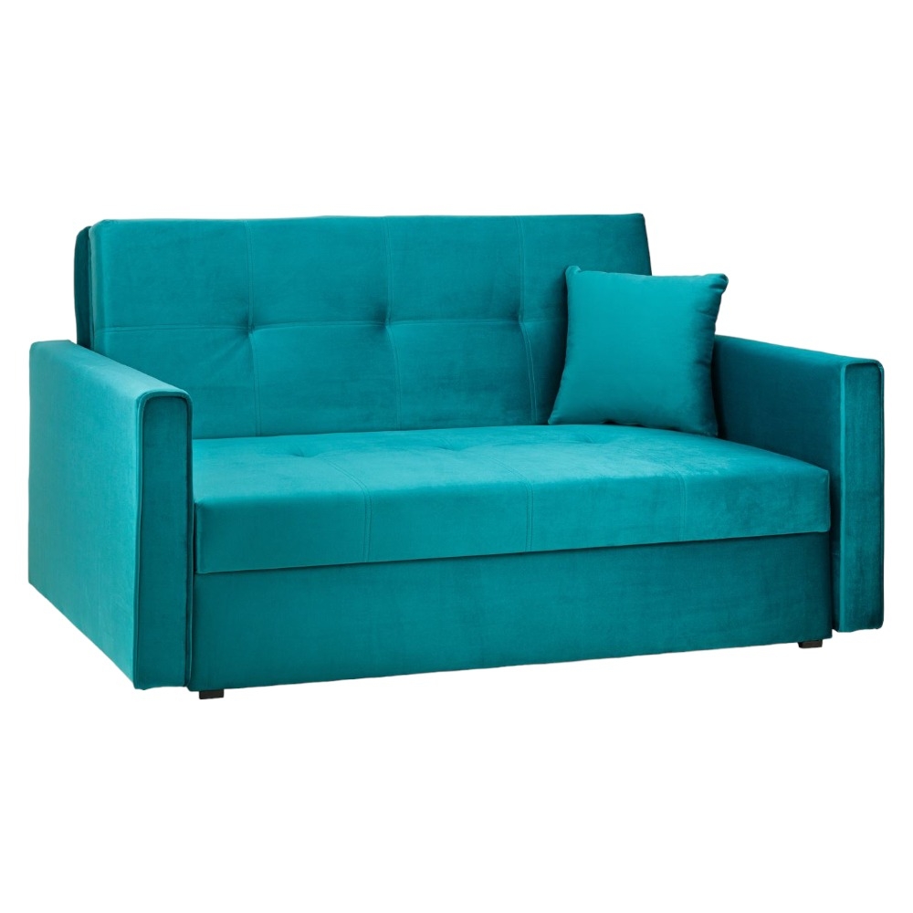 Viva Plush Teal Tufted 2 Seater Sofabed