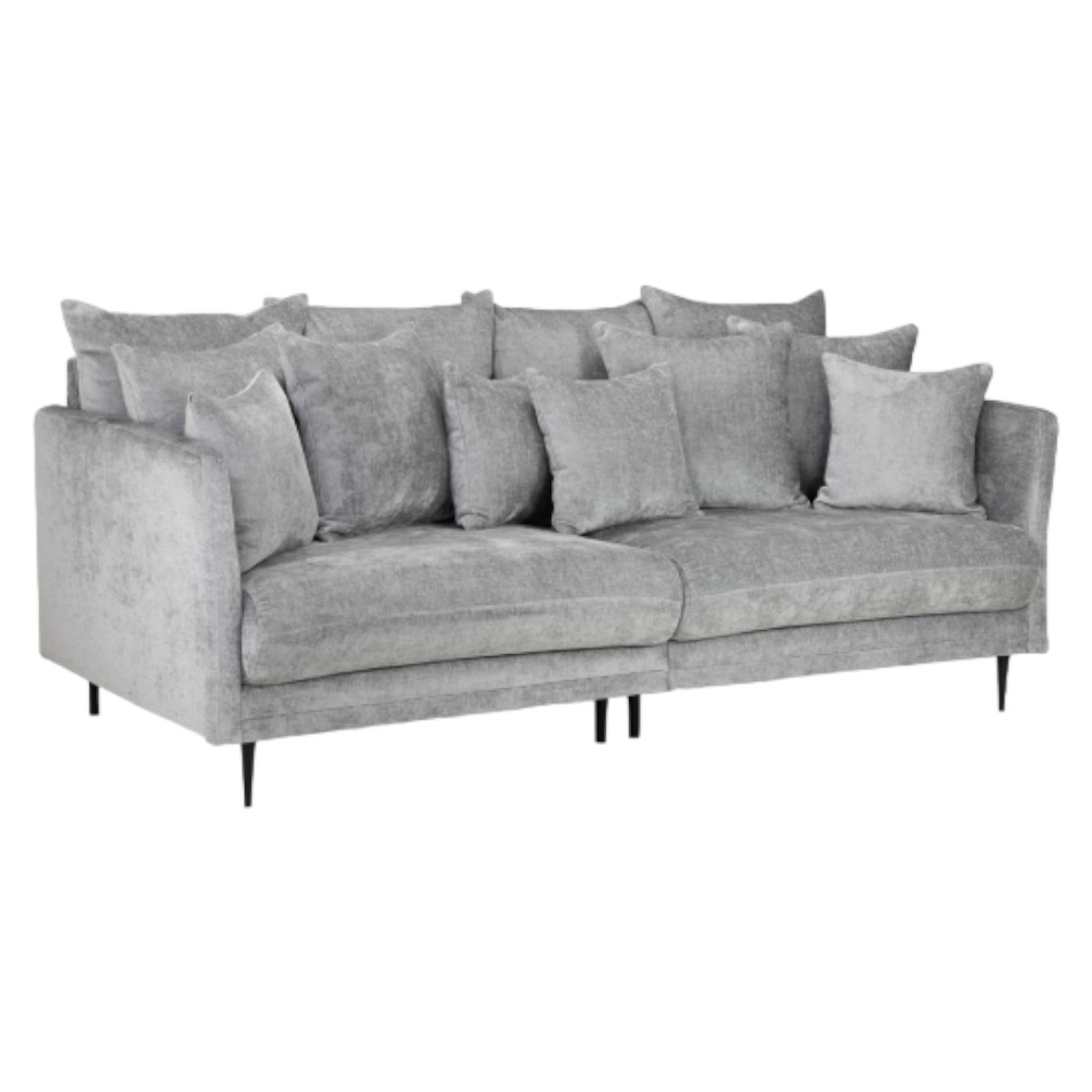 Turin Grey Tufted 3 Seater Sofa
