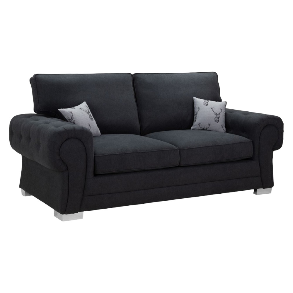 Verona Black Tufted 3 Seater Sofabed