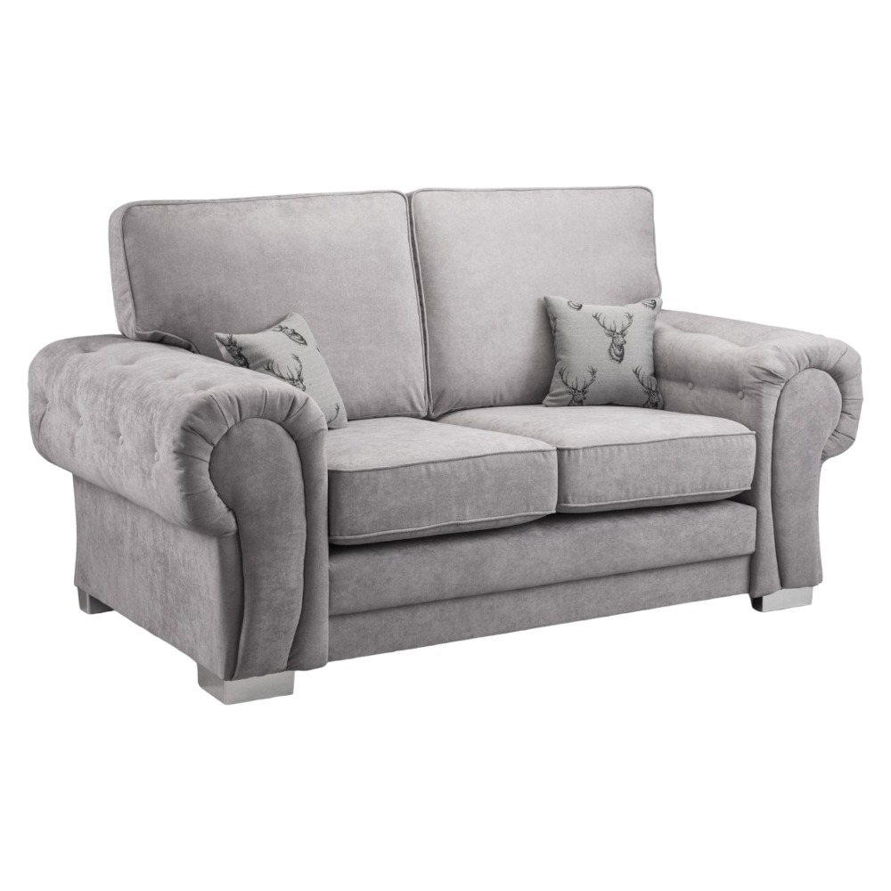 Verona Grey Tufted 2 Seater Sofa