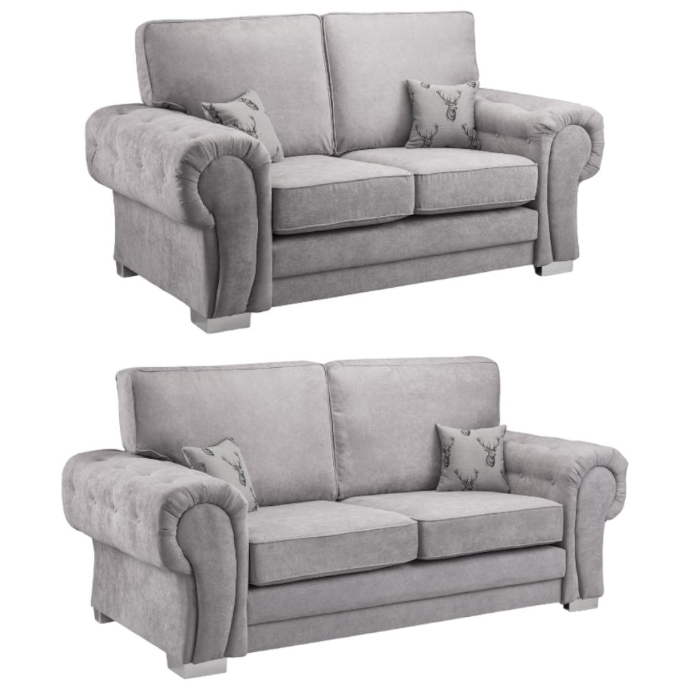 Verona Grey Tufted 32 Seater Sofa