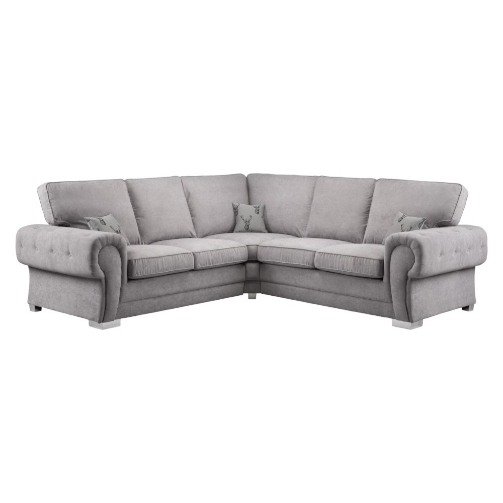 Verona Grey Tufted Large Corner Sofa