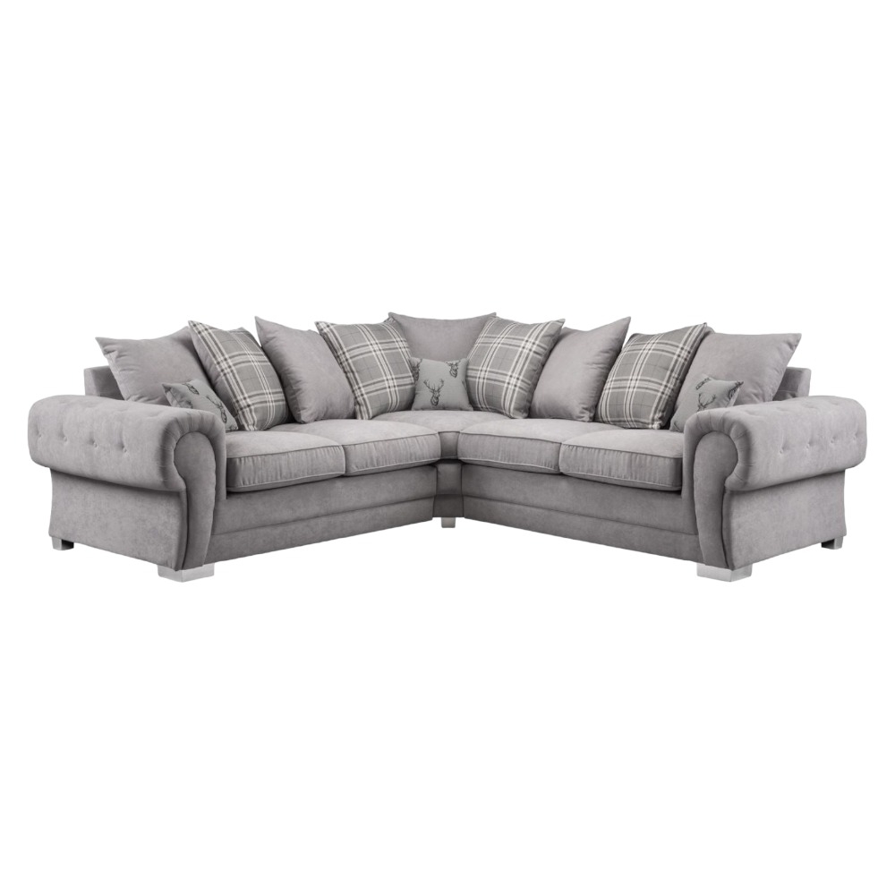 Verona Scatterback Grey Tufted Large Corner Sofabed