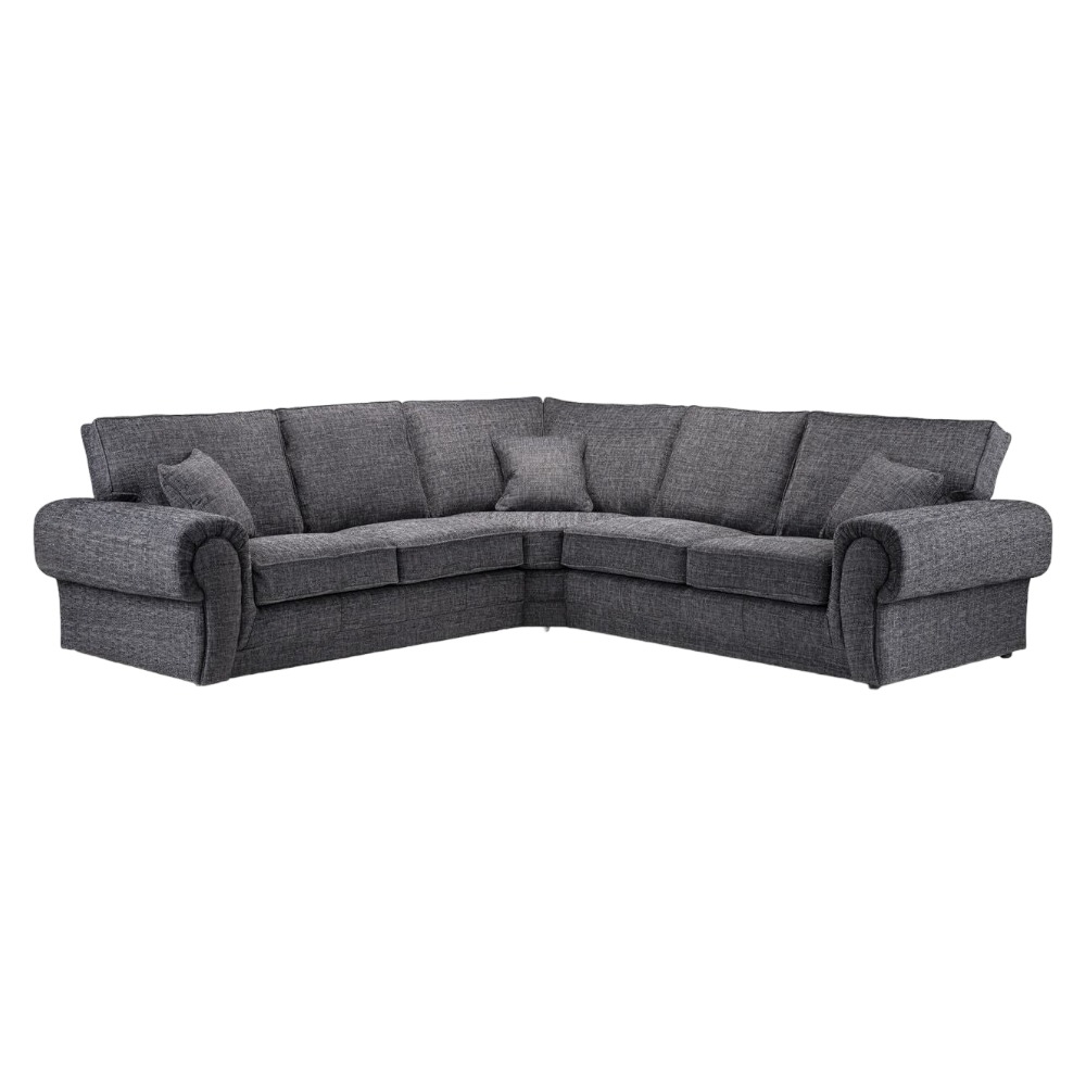 Wilcot Grey Tufted Large Corner Sofa