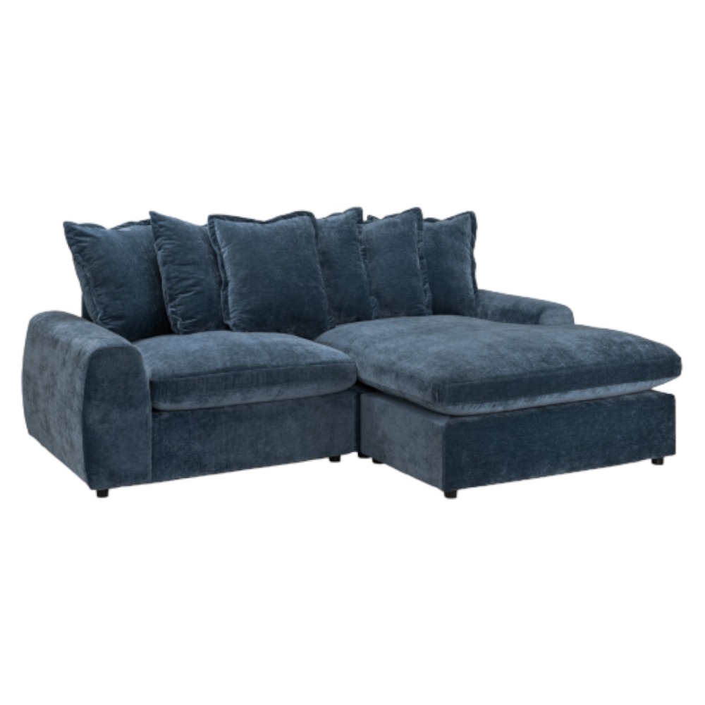 Winnie Blue Tufted Left Hand Facing Corner Sofa