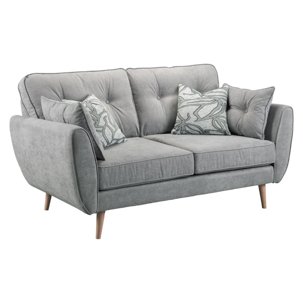 Zinc Grey Tufted 2 Seater Sofa