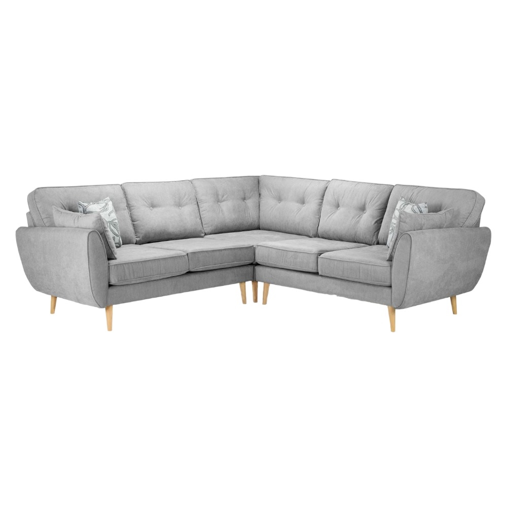 Zinc Grey Tufted Large Corner Sofa