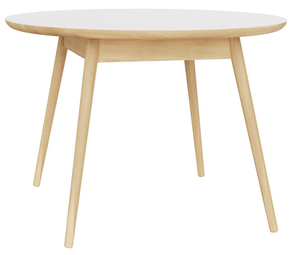 Balto White And Oak Round Dining Table