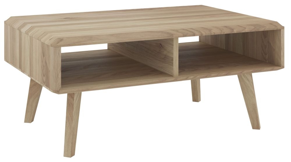 Como Scandinavian Oak Open Coffee Table