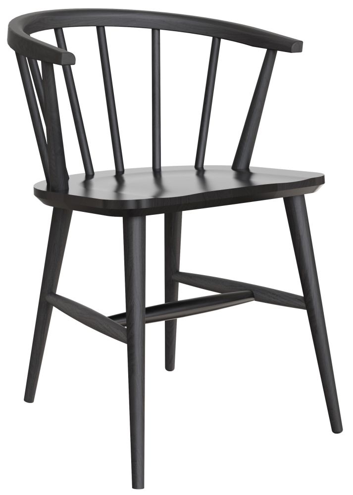 Como Scandinavian Black Oak Dining Armchair Sold In Pairs