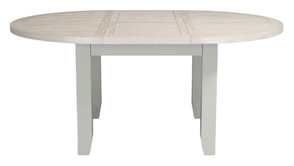 Cotswold Grey Painted And Oak Top 110cm Round Extending Dining Table