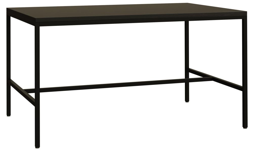 Mono Black And Oak Dining Table 140cm Seats 6 Diners Rectangular Top