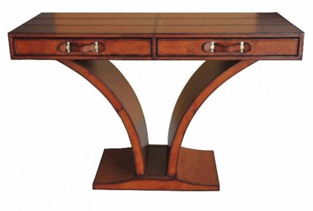 Franklin Handcrafted Cognac Console Table
