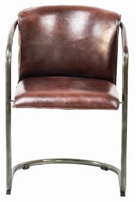 Industrial Leather Dining Armchair Sold In Pairs