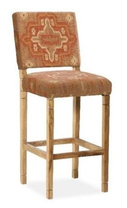 Kilim Flatweave Orange Barstool Sold In Pairs