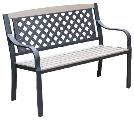 Outdoor Oak And Steel Grey Bench