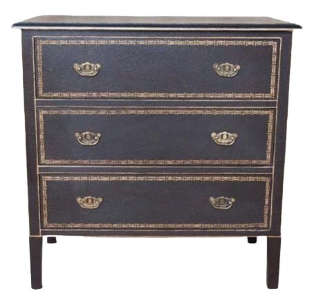 Toleware Hand Painted 3 Drawer Chest