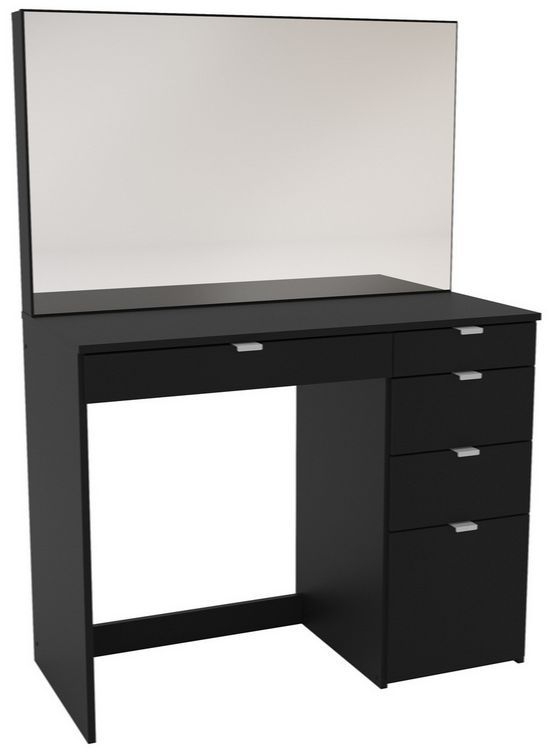 Birlea Ava Black 5 Drawer Dressing Table With Mirror