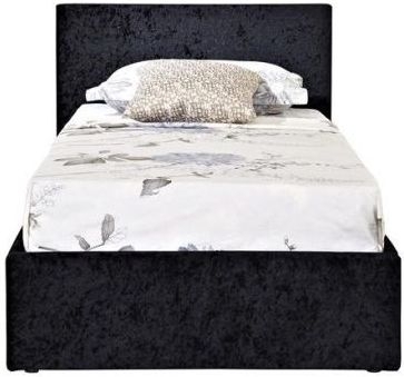 Birlea Berlin Ottoman Black Crushed Velvet Fabric Bed