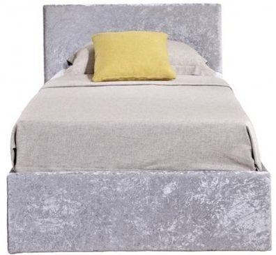 Birlea Berlin Ottoman Steel Crushed Velvet Fabric Bed