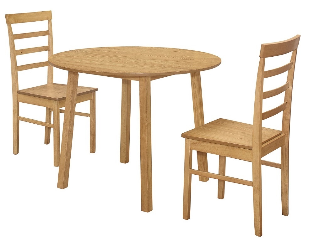 Birlea Pickworth Oak 100cm Round Dining Table And 2 Upton Chair
