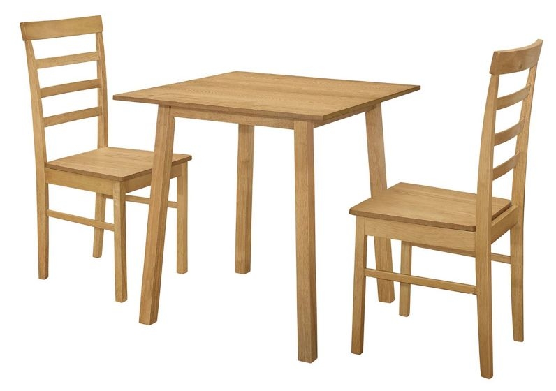 Birlea Stonesby Oak 75cm Square Dining Table And 2 Upton Chair