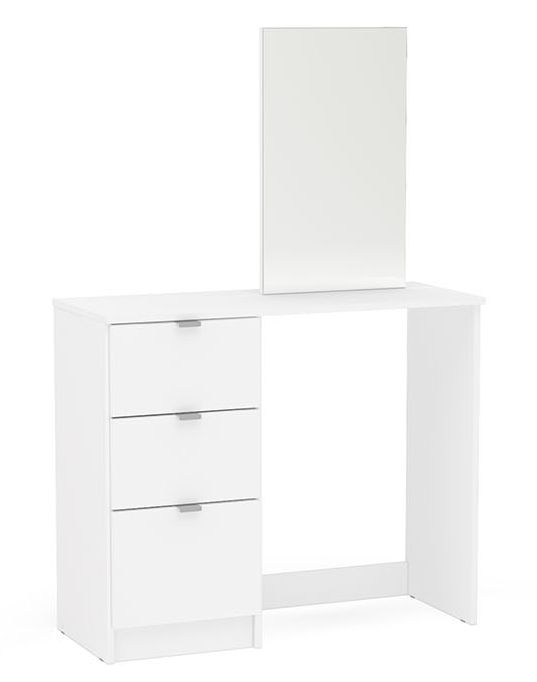 Madison White 3 Drawer Dressing Table With Mirror