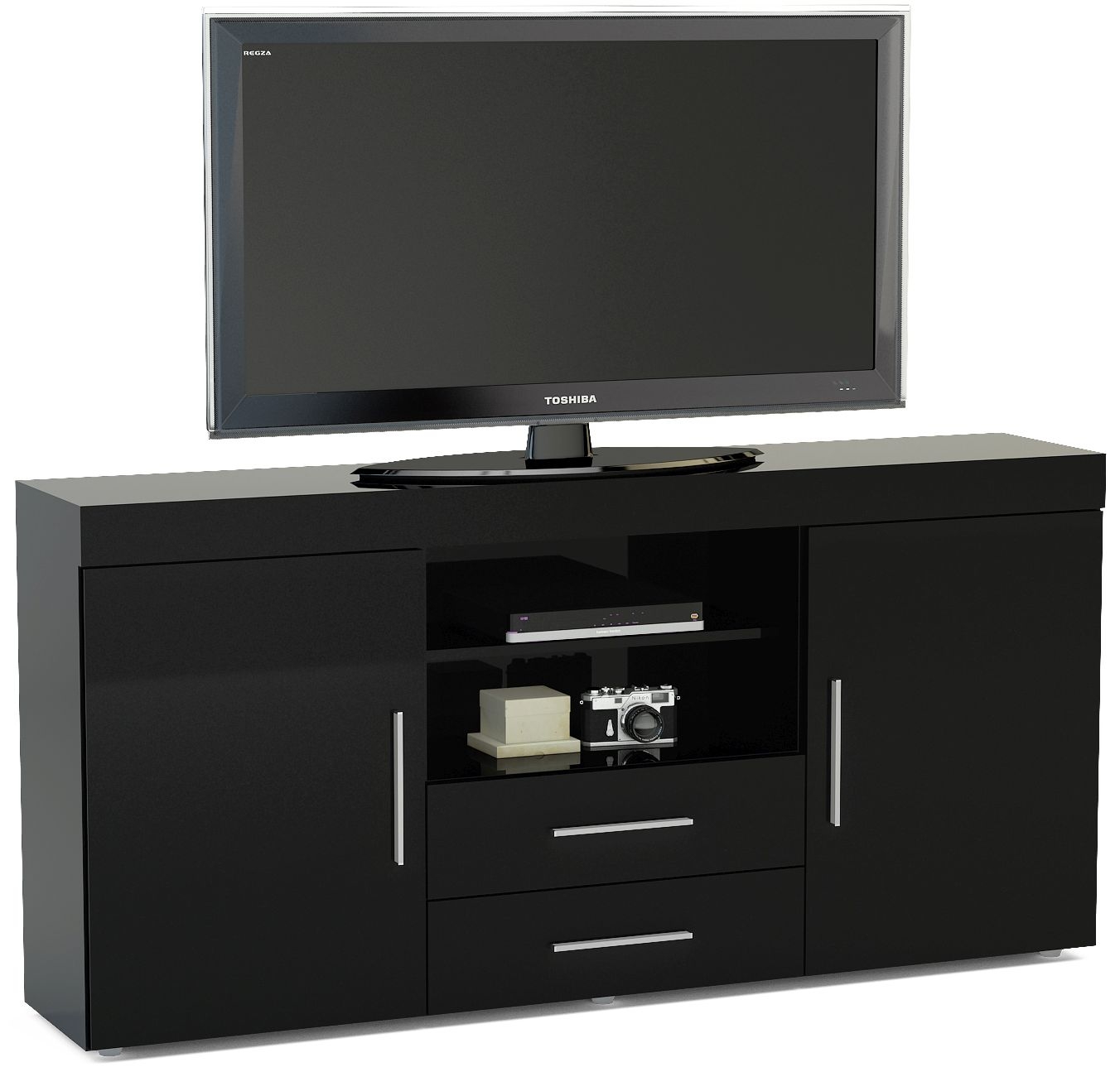 Product photograph of Birlea Edgeware Black Large Tv Unit from Choice Furniture Superstore